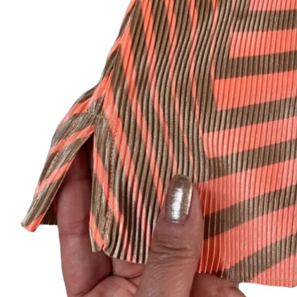 JAMIE SADOCK Women's Orange Multicolor Abstract Crinkle Golf Top 1/4 Zip Sm EUC - Picture 6 of 14